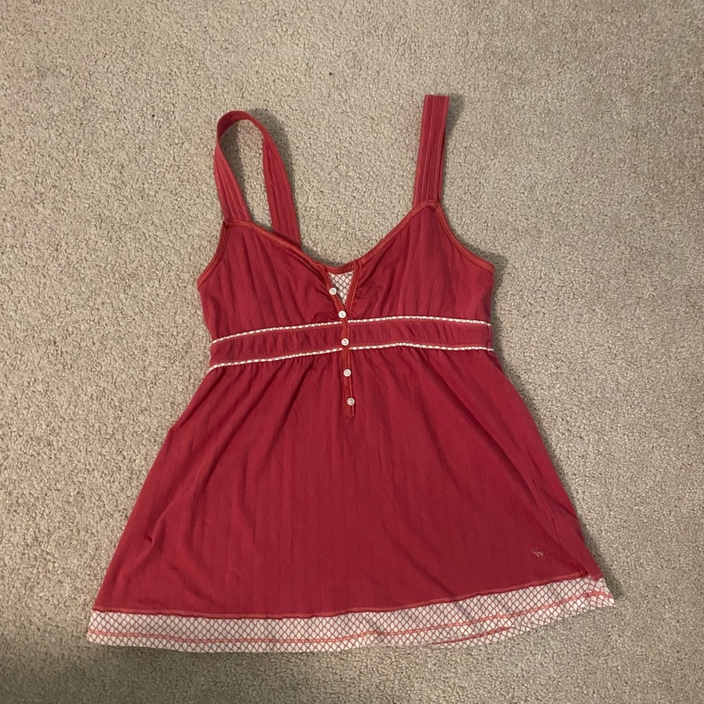 Pink Henley Abercrombie & Fitch babydoll tank top
